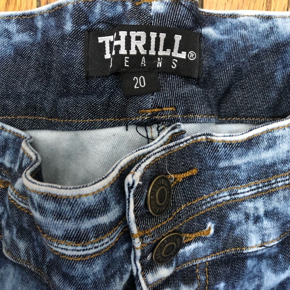 Thrill Jeans Acid Wash Distressed Denim Shorts-Size-20 - Picture 7 of 7
